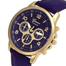 Unisex Casual Leather Quartz Analog Wrist Watch