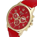 Unisex Casual Leather Quartz Analog Wrist Watch