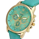 Unisex Casual Leather Quartz Analog Wrist Watch