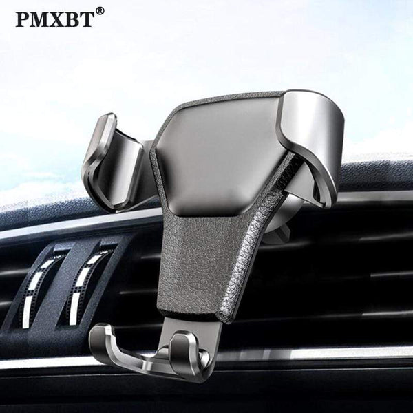 Universal Car Phone Holder Leather Gravity Car Bracket Air Vent Stand Mount For iPhone 8 XS XR Samsung Support Telephone Voiture AExp