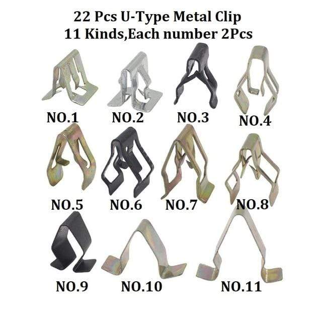 Universal Mixed Auto Car Self-tapping Screw Metal U-Type Base Iron Fender Bumper Leaf board Fastener Grommet Clip JadeMoghul Inc. 