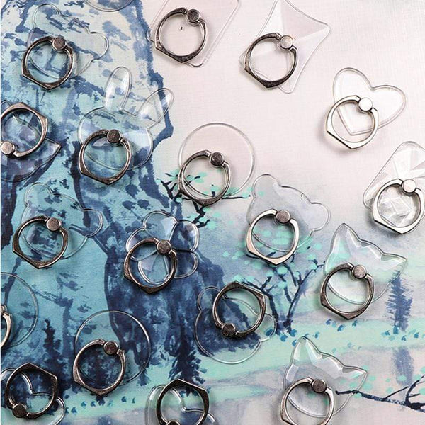 Universal Stent Mobile Phone Holder Stand Finger Ring Magnetic For cute Cell Smart Phone Transparent holder for iphone XS MAX 7 JadeMoghul Inc. 