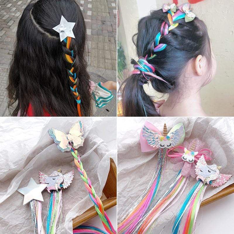 UNTAMED Children Colorful Wig Hairpins Hair Accessories Kids Girls Hairclip Fake Hair Twist Braid Headdress Hair Clips Barrettes AExp