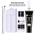 UR SUGAR 15ml Poly UV Nail Gel Kit Acrylic Set Extend Fast Builder UV Gel Slip Solution Nail Form Nail Art Brush Nail Tool Kit AExp