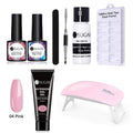 UR SUGAR 15ml Poly UV Nail Gel Kit Acrylic Set Extend Fast Builder UV Gel Slip Solution Nail Form Nail Art Brush Nail Tool Kit AExp