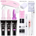 UR SUGAR 15ml Poly UV Nail Gel Kit Acrylic Set Extend Fast Builder UV Gel Slip Solution Nail Form Nail Art Brush Nail Tool Kit AExp