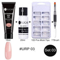 UR SUGAR 15ml Poly UV Nail Gel Kit Acrylic Set Extend Fast Builder UV Gel Slip Solution Nail Form Nail Art Brush Nail Tool Kit AExp