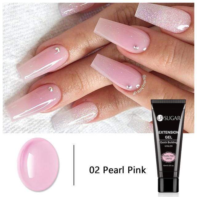 UR SUGAR 15ml Poly UV Nail Gel Kit Acrylic Set Extend Fast Builder UV Gel Slip Solution Nail Form Nail Art Brush Nail Tool Kit AExp