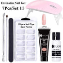 UR SUGAR 15ml Poly UV Nail Gel Kit Acrylic Set Extend Fast Builder UV Gel Slip Solution Nail Form Nail Art Brush Nail Tool Kit AExp