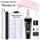 UR SUGAR 15ml Poly UV Nail Gel Kit Acrylic Set Extend Fast Builder UV Gel Slip Solution Nail Form Nail Art Brush Nail Tool Kit AExp