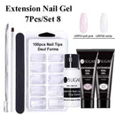 UR SUGAR 15ml Poly UV Nail Gel Kit Acrylic Set Extend Fast Builder UV Gel Slip Solution Nail Form Nail Art Brush Nail Tool Kit AExp