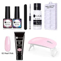 UR SUGAR 15ml Poly UV Nail Gel Kit Acrylic Set Extend Fast Builder UV Gel Slip Solution Nail Form Nail Art Brush Nail Tool Kit AExp