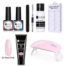 UR SUGAR 15ml Poly UV Nail Gel Kit Acrylic Set Extend Fast Builder UV Gel Slip Solution Nail Form Nail Art Brush Nail Tool Kit AExp