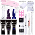UR SUGAR 15ml Poly UV Nail Gel Kit Acrylic Set Extend Fast Builder UV Gel Slip Solution Nail Form Nail Art Brush Nail Tool Kit AExp