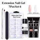 UR SUGAR 15ml Poly UV Nail Gel Kit Acrylic Set Extend Fast Builder UV Gel Slip Solution Nail Form Nail Art Brush Nail Tool Kit AExp