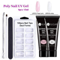 UR SUGAR 15ml Poly UV Nail Gel Kit Acrylic Set Extend Fast Builder UV Gel Slip Solution Nail Form Nail Art Brush Nail Tool Kit JadeMoghul Inc. 