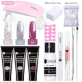 UR SUGAR 15ml Poly UV Nail Gel Kit Acrylic Set Extend Fast Builder UV Gel Slip Solution Nail Form Nail Art Brush Nail Tool Kit JadeMoghul Inc. 