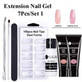 UR SUGAR 15ml Poly UV Nail Gel Kit Acrylic Set Extend Fast Builder UV Gel Slip Solution Nail Form Nail Art Brush Nail Tool Kit JadeMoghul Inc. 
