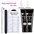 UR SUGAR 15ml Poly UV Nail Gel Kit Acrylic Set Extend Fast Builder UV Gel Slip Solution Nail Form Nail Art Brush Nail Tool Kit JadeMoghul Inc. 