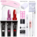 UR SUGAR 15ml Poly UV Nail Gel Kit Acrylic Set Extend Fast Builder UV Gel Slip Solution Nail Form Nail Art Brush Nail Tool Kit JadeMoghul Inc. 