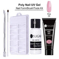UR SUGAR 15ml Poly UV Nail Gel Kit Acrylic Set Extend Fast Builder UV Gel Slip Solution Nail Form Nail Art Brush Nail Tool Kit JadeMoghul Inc. 