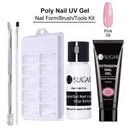 UR SUGAR 15ml Poly UV Nail Gel Kit Acrylic Set Extend Fast Builder UV Gel Slip Solution Nail Form Nail Art Brush Nail Tool Kit JadeMoghul Inc. 