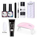UR SUGAR 15ml Poly UV Nail Gel Kit Acrylic Set Extend Fast Builder UV Gel Slip Solution Nail Form Nail Art Brush Nail Tool Kit JadeMoghul Inc. 