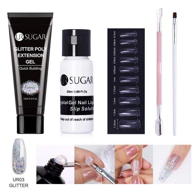 UR SUGAR 5pcs/Set  Nail Polish Gel Nail Kit 15ml Quick Building  UV Nail PolishGel Extensions Acrylic Gel Nail Art Set AExp