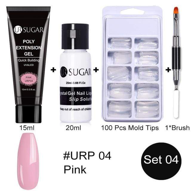 UR SUGAR 5pcs/Set  Nail Polish Gel Nail Kit 15ml Quick Building  UV Nail PolishGel Extensions Acrylic Gel Nail Art Set AExp