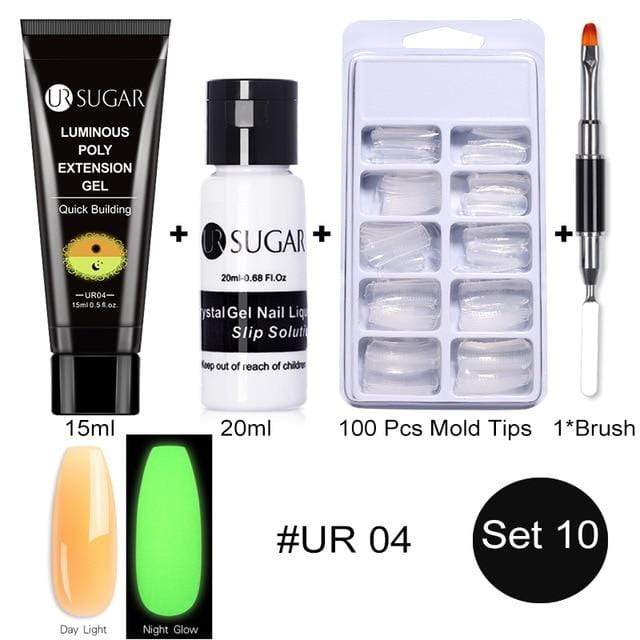 UR SUGAR 5pcs/Set  Nail Polish Gel Nail Kit 15ml Quick Building  UV Nail PolishGel Extensions Acrylic Gel Nail Art Set AExp