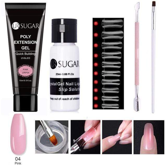 UR SUGAR 5pcs/Set  Nail Polish Gel Nail Kit 15ml Quick Building  UV Nail PolishGel Extensions Acrylic Gel Nail Art Set AExp