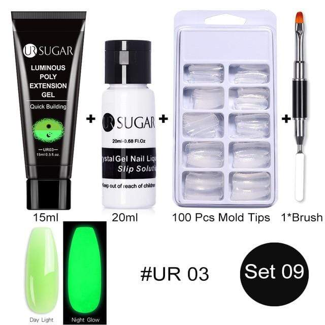 UR SUGAR 5pcs/Set  Nail Polish Gel Nail Kit 15ml Quick Building  UV Nail PolishGel Extensions Acrylic Gel Nail Art Set AExp