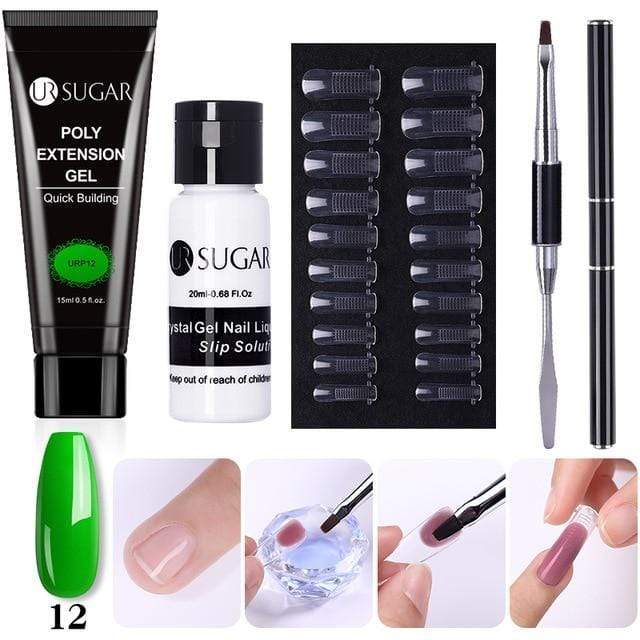 UR SUGAR 5pcs/Set  Nail Polish Gel Nail Kit 15ml Quick Building  UV Nail PolishGel Extensions Acrylic Gel Nail Art Set AExp