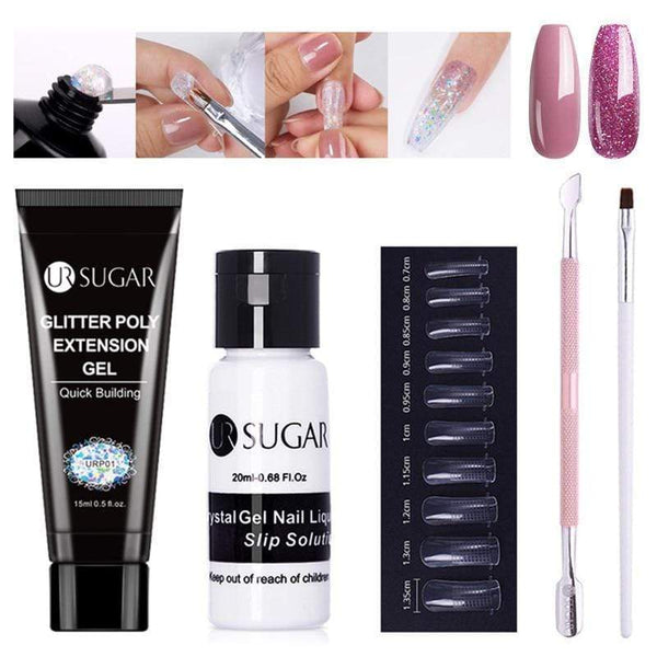 UR SUGAR 5pcs/Set  Nail Polish Gel Nail Kit 15ml Quick Building  UV Nail PolishGel Extensions Acrylic Gel Nail Art Set AExp