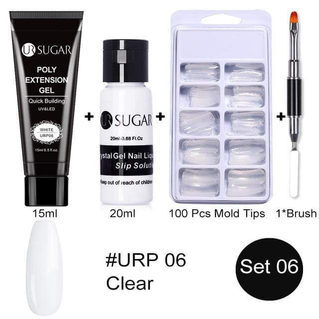 UR SUGAR 5pcs/Set  Nail Polish Gel Nail Kit 15ml Quick Building  UV Nail PolishGel Extensions Acrylic Gel Nail Art Set AExp