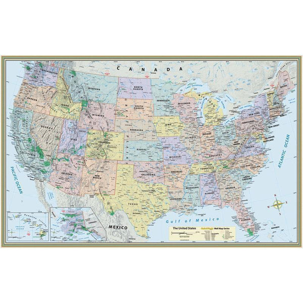 US MAP LAMINATED POSTER 50 X 32-Learning Materials-JadeMoghul Inc.