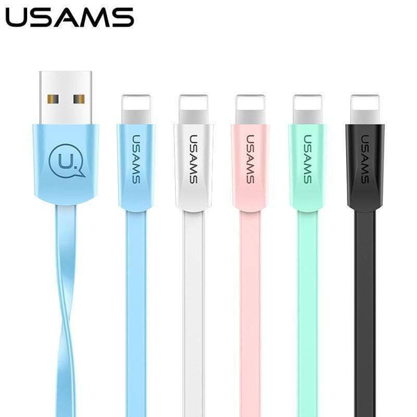 USAMS Phone Charge Cable for iPhone 5/5s/5se/6/6s USB Data Cable for Apple 8Pin Noodle Shape Elegant Sync Data Transfer Cable