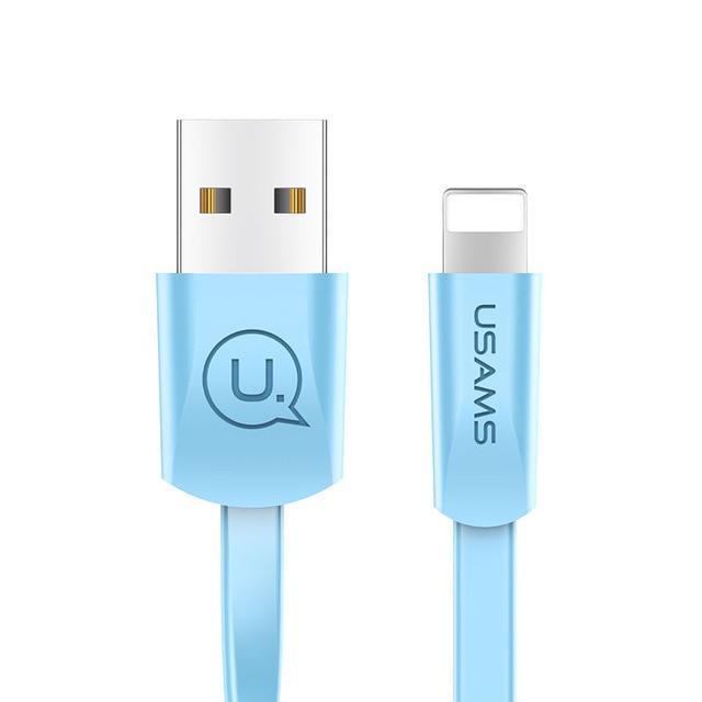 USAMS Phone Charge Cable for iPhone 5/5s/5se/6/6s USB Data Cable for Apple 8Pin Noodle Shape Elegant Sync Data Transfer Cable