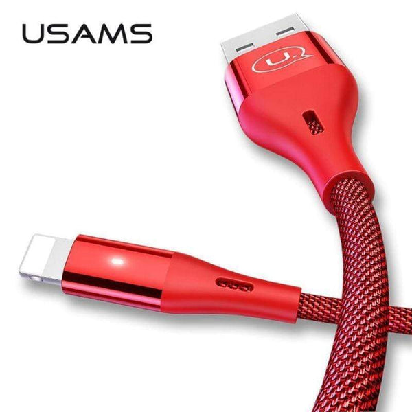 USAMS USB Cable for Lightning Cable for iPhone Cable LED light fast charging Data cable for iPhone X 8 7 7 plus 6 6s 5 SE 5s 5c