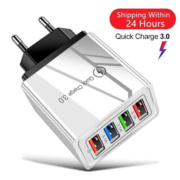 USB Charger Quick Charge 4.0 3.0 3.1A Fast Charging Power Adapter Charger For Samsung iPhone 11 7 X 4 Ports Mobile Phone Charger AExp