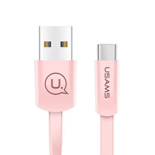 USB Type c cable, USAMS Original Data Sync Flat USB C Cable for Samsung s9 s8 USB cable 2A faster charger cable usb type c