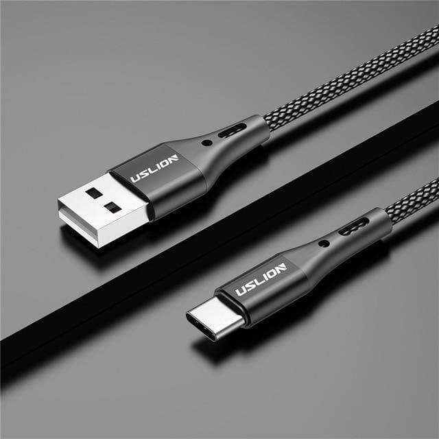 USLION 3A USB Type C Cable Fast Charging Wire for Samsung Galaxy S8 S9 Plus Xiaomi mi9 Huawei Mobile Phone USB C Charger Cable JadeMoghul Inc. 