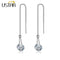 USTAR Water Drop long Earrings for women 2.0ct AAA Round cut Cubic Zirconia wedding Jewelry stud Earrings female brincos  gift