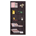 Utility Shelves Spacious Dark Brown Finish Bookcase With 5 Open Shelves. Benzara