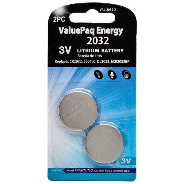 ValuePaq Energy 2032 Lithium Coin Cell Batteries, 2 pk-Coin Batteries-JadeMoghul Inc.