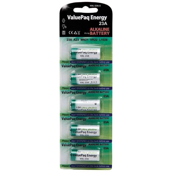 ValuePaq Energy 23A Alkaline Cylindrical Batteries, 5 pk-Round Cell Batteries-JadeMoghul Inc.