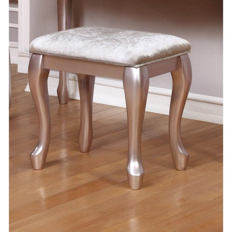 Vanity Stools and Benches Vanity Stool With Padded Seat, Copper Benzara