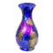 Vases Blue Vase - 6'.25" X 6'.25" X 12'.75" Blue, Yellow, Purple Ceramic Foiled & Lacquered Trumpet Vase HomeRoots