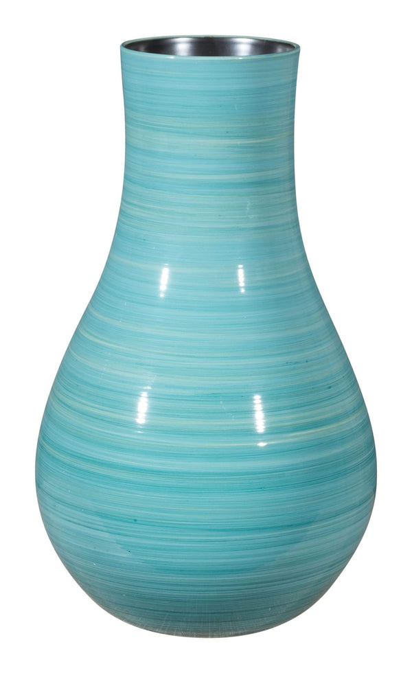 Vases Blue Vase - 9.8" x 9.8" x 16.7" Blue, Ceramic, Large Vase HomeRoots