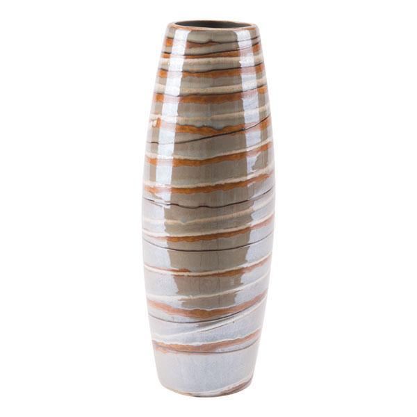 Vases Ceramic Vase - 5.1" X 5.1" X 14" Versatile Lined Ceramic Vase HomeRoots